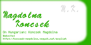 magdolna koncsek business card